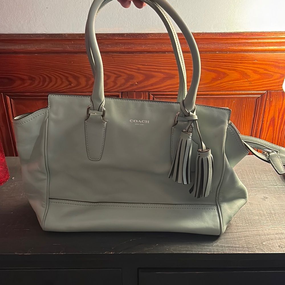 Coach Women's Light Gray Leather Tote